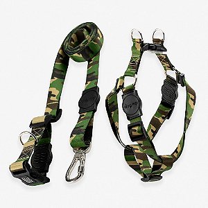 Kit Guia Mãos Livres + Peitoral Americano Army