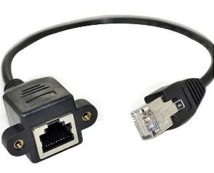 Cabo Extensão Rj 45 Macho E Fêmea 30 Cm Para Painel