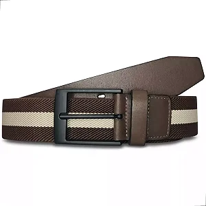 Cinto Slim Oldmoney Masculino Couro Elastico Legitimo Marrom