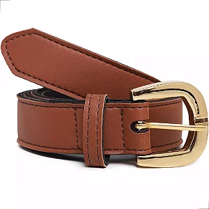 Cinto Slim Fino Feminino Couro Legítimo Marrom