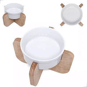 Comedouro Pet Bebedouro Cachorro Gato Elevado Simples Tam P Marrom-claro