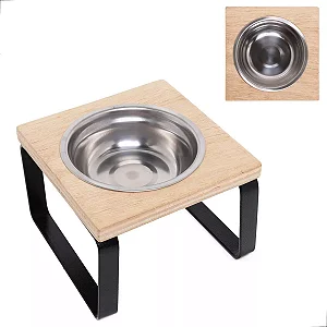 Comedouro Inox Bebedouro Cachorro Gato Elevado Simples Tam P
