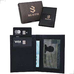 Carteira Masculina Porta Cartões Slim E Cnh Couro Verdadeiro
