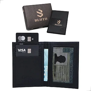 Carteira Masculina Porta Cartões Slim E Cnh Couro Verdadeiro