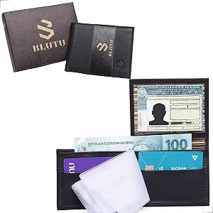 Carteira Slim Oldmoney Masculina Couro Legítimo Preto Marrom