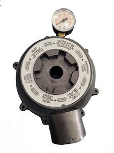 Kit Tampa Válvula 6 Vias 1½ Para Filtro Pentair Sibrape BR Pro + Manômetro