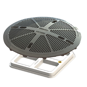 Grade de Fundo em ABS 15x15 com Tampa FSB Prata 25 cm Diâmetro Sodramar – Anti-Aprisionamento NBR 10339