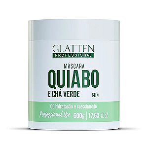 MÁSCARA QUIABO E CHÁ VERDE GLATTEN 500G