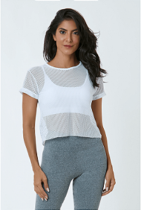 Blusa Cropped Spot Trevos Branca
