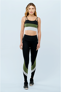 Legging DT Funcho Preto/Verde/Prata
