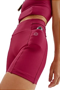 Short de Compressão com Multibolsos Livre Cereja