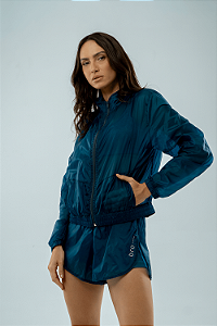 JAQUETA CORTA VENTO CRISTALE VERDE PETROLEO