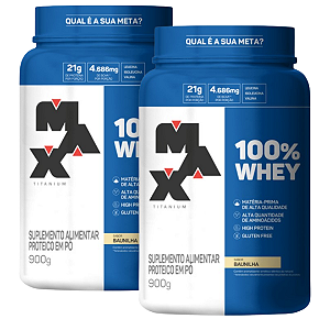 KIT 2X WHEY 100% POTE 900G - MAX TITANIUM