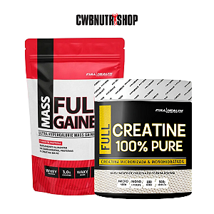 KIT HIPERCALÓRICO MASS FULL GAINER 3KG + CREATINA 300G FULL HEALTH