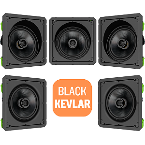Kit Home Theater 5.0 Caixa Embutir Kevlar LOUD CLK6 CSK6 BL