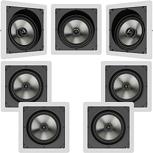 Kit Home Theater 7.0 Caixas de embutir LOUD SL6-100 SQ6-100