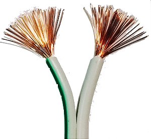 80 metros Cabo de Caixa Polarizado Branco 100% Cobre 16 AWG