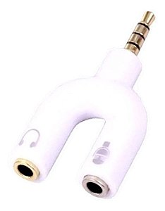 Adaptador Splitter P3 X P2 para Headset Fone e Microfone (Branco)