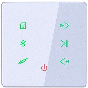 Amplificador de Parede Estéreo Bluetooth Som Ambiente Touch