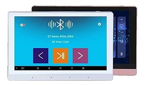 Amplificador de Parede 2 Zonas c/ Tela Touch 7 Android WiFi Bluetooth
