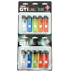 Isqueiro GTI Transparente Grande - Display 10 un