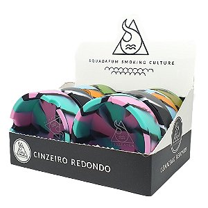 Cinzeiro Squadafum Silicone Redondo Tie Dye - Display 8 un