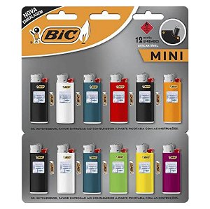 Isqueiro Bic Color Pequeno - Display 12 un