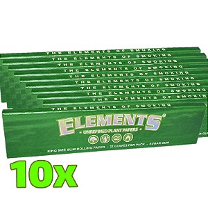 Kit Seda Elements Green Slim King Size - 10 Unidades