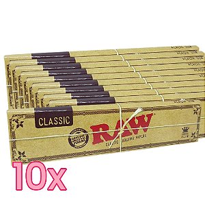 Kit Seda Raw Classic Slim King Size - 10 Unidades