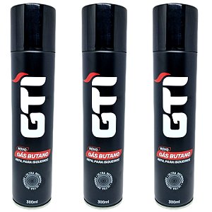 Kit Gás GTI Butano 300ml - 3 Unidades