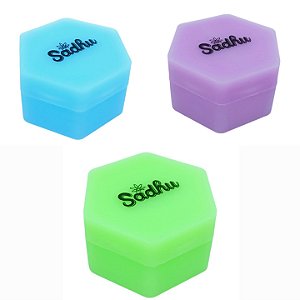 Kit Container Silicone Sadhu Hexagonal Neon 26ml - 3 Unidades