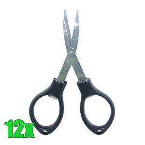 Kit Tesoura Dobrável Preta - 12 Un