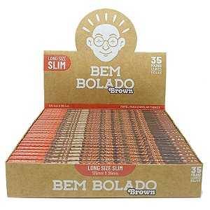 Seda Bem Bolado Brown Longa Slim King Size - Display 24 Un