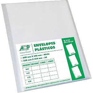 ENVELOPE PLÁSTICO 0.10 C/4 FUROS