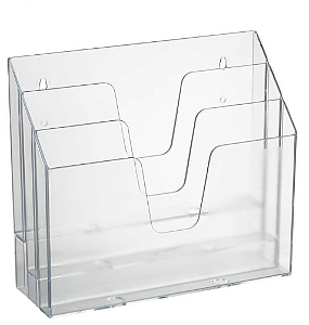 ORGANIZADOR DE ESCRITÓRIO TRIPLO HORIZONTAL CRISTAL