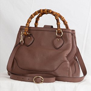 Bolsa Pebbled Calfskin Diana Bamboo