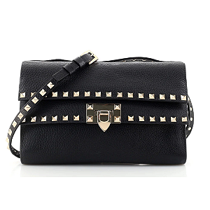 Bolsa Valentino Garavani Rockstud Double Flap Crossbody Bag