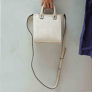 Bolsa Mini Crossbody Palha Off White Flatz