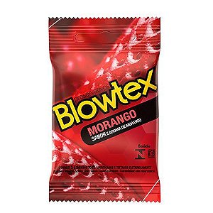 Preservativo com Sabor e Aroma de Morango - Morango Blowtex