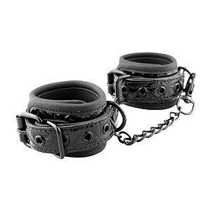 Algemas de Punho em Couro e Vinyl - Hand Cuffs Pyramid Pattern