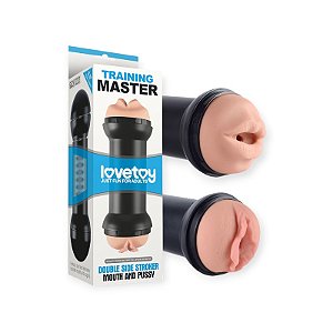 Masturbador Duplo Vagina e Boca Training Master Double Side Stroker Mouth and Pussy - Lovetoy