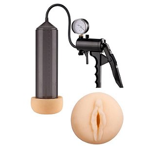 Aparelho Peniano com Manômetro, Pistola e Vagina em Cyberskin - Lust Pumper - Nanma