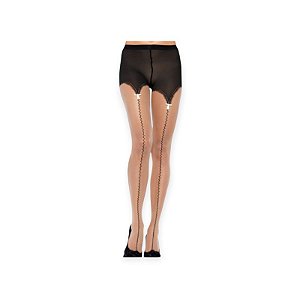Meia Calça fio 15 com Desenho de Costura e Laços de Cetim - Leg Avenue
