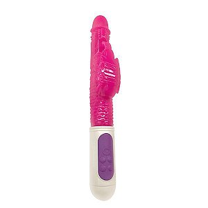 Vibrador Rotativo Recarregável Vai e Vem com Estimulador Clitoriano Borboleta - Lovetoys