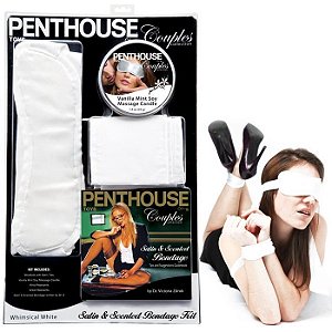 Kit para Bondage em Cetim Branco - Couples Satin e Scented Bondage Kit - Topco Sales