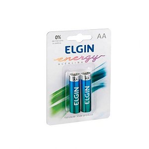 Cartela Com 2 Pilhas AA Alcalina 1,5v -Elgin