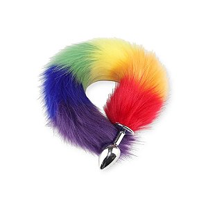 Plug Anal 47cm x 2,7cm com Rabo de Raposa Arco-Íris - Lovetoys