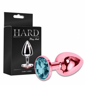 Plug Anal de Metal Rosa com Pedra Brilhante na Base - Hard