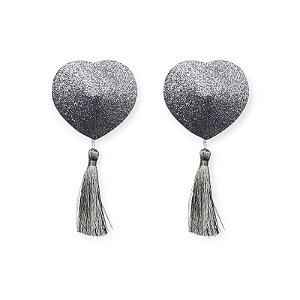 Adesivo Para Mamilos Coração Reusable Glitter Heart Tassel Nipple Pasties - Lovetoy