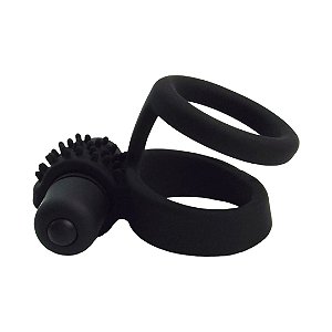 Anel Peniano Duplo com Vibração Sinful - Coleção Black Lovetoys